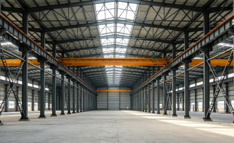Large Heavy-Duty Workshop with Overhead Cranes