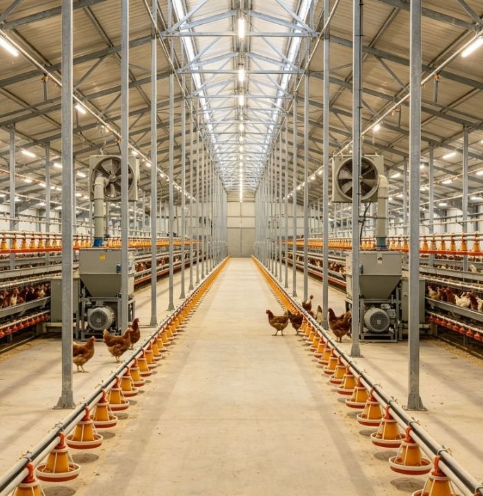 Custom Prefabricated Steel Poultry House