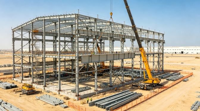 Heavy‑Steel Industrial Workshop Project in KEZAD, Abu Dhabi 768 Khalifa Economic Zones Abu‑Dhabi (KEZAD)2