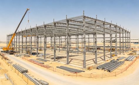 Heavy‑Steel Industrial Workshop Project in KEZAD, Abu Dhabi