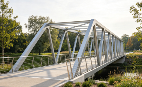 Pedestrian Steel Bridge for Public Park