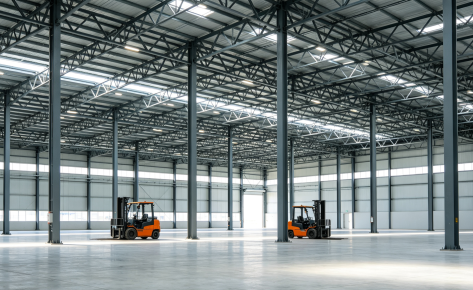 Heavy Steel Logistics Warehouse with High Bay Storage