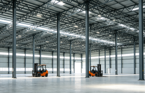 Heavy Steel Logistics Warehouse with High Bay Storage