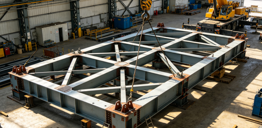 Custom Steel Lifting Frame for Large Equipment Installation