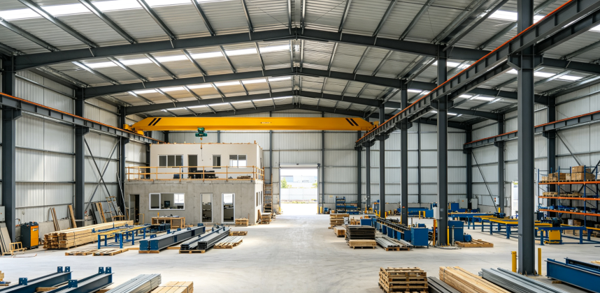 Multi-Bay Industrial Steel Workshop