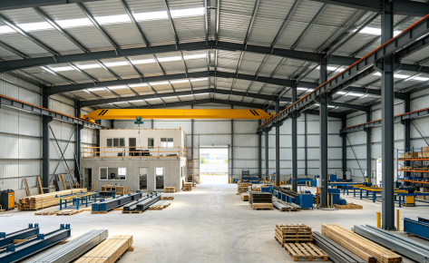Multi-Bay Industrial Steel Workshop